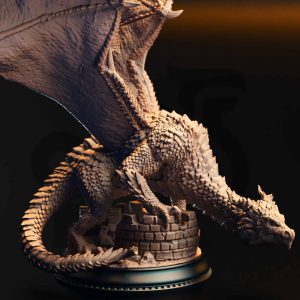 Azmordion the Ever-Prideful – Adult Silver Dragon minifigura